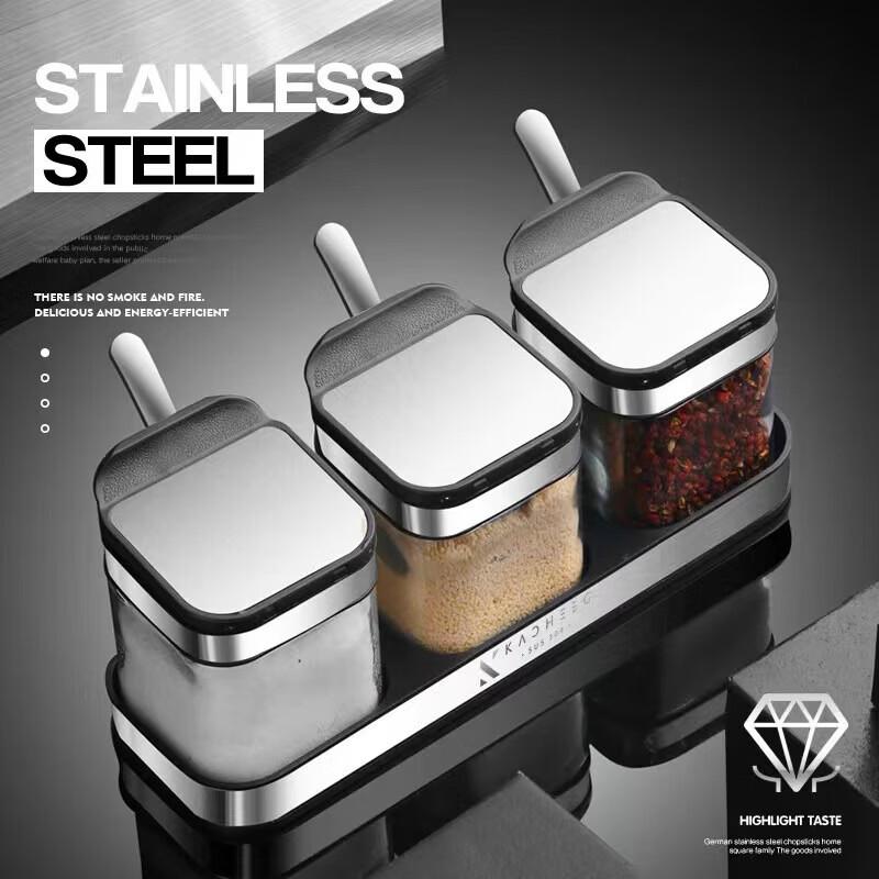 Chui Shan Hai 304 Stainless Steel 2-Piece Seasoning Jar Set