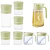 Green Glass Kitchen Storage & Dispenser Set