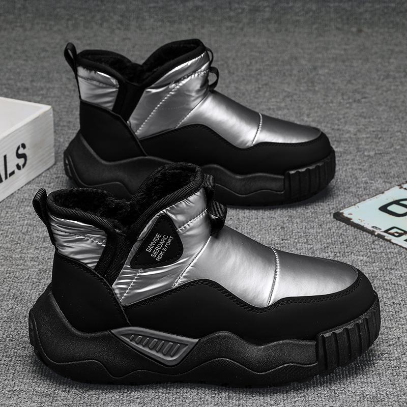 

Новые зимние мужские ботинки Мех Теплые Мужские Снежные Ботинки Нескользящие Плюшевые Кроссовки Удобные Уличные Снежные Ботильоны 39