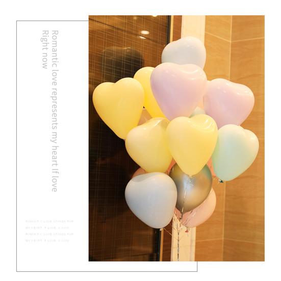 100 Pcs Birthday Party Balloons Solid Color Heart Shape Flexible High Elasticity Emulsion Create Atmosphere Bridal Shower Multi Colors Party Decor