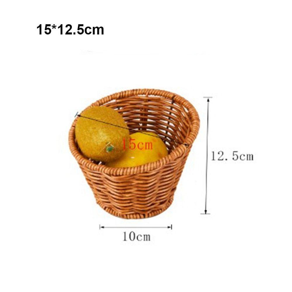 Hardness Handwoven Rattan Wicker Handwoven Khaki Bread French Fry Plate 10 Styles Tabletop Display Rattan Basket