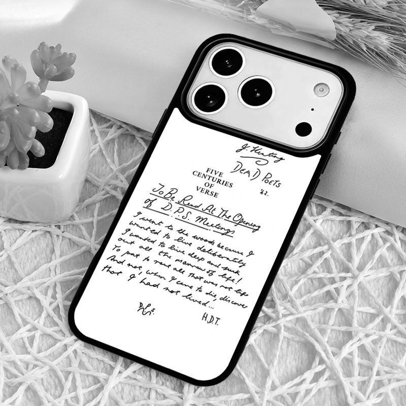 Dead Poets Society Five Centuries Of Ver Phone Case for iPhone 17 Air 16 15 11 12 14 13 Pro Max Shockproof Cover