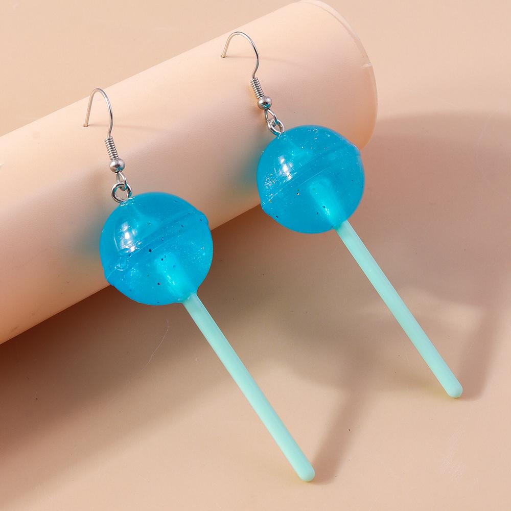 Cute Resin Sweet Lollipop Drop Earrings for Women Simulation Food Candy Dangle Earrings Girls Party Jewelry Gifts