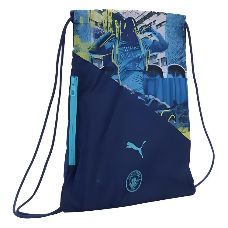 New PUMA Manchester City F.C. Fabric Backpack Unisex Deep Navy Blue & Bright Lake Blue 091100-75