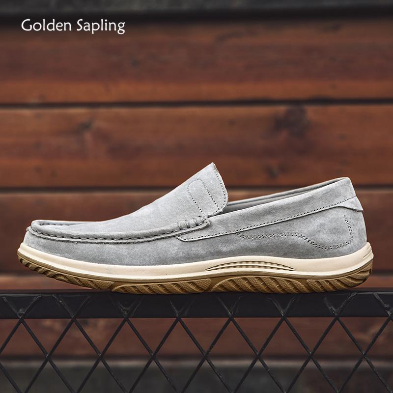 Golden Sapling Business Loafers Men's Casual Shoes Leisure Genuine Leather Party Flats Classics Men Loafer Platform Shoe