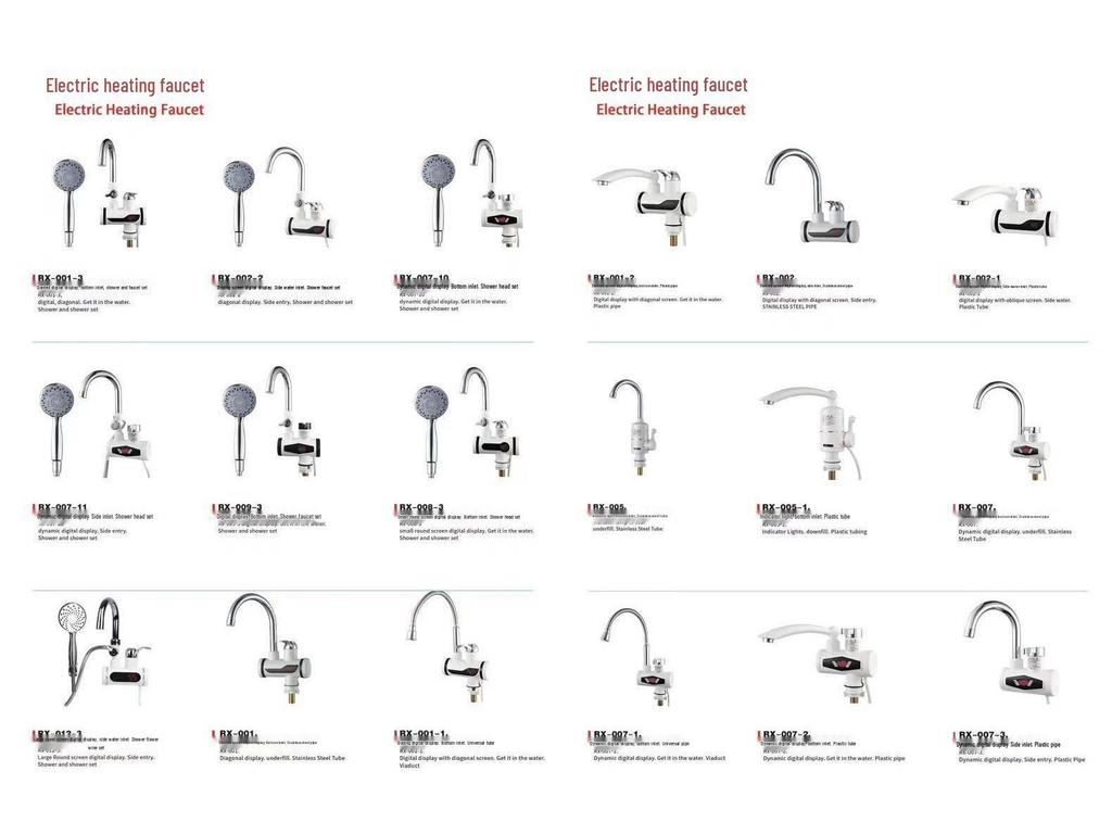 Natychmiastowy Elektryczny Kran Bojler z Cyfrowym Wyświetlaczem do Pryszniców Gorącej i Zimnej Wody