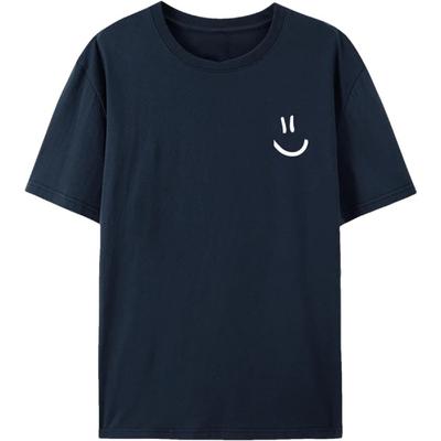 Men's Smile Face Graphic T-Shirt, Minimalist Hip Hop Street Style