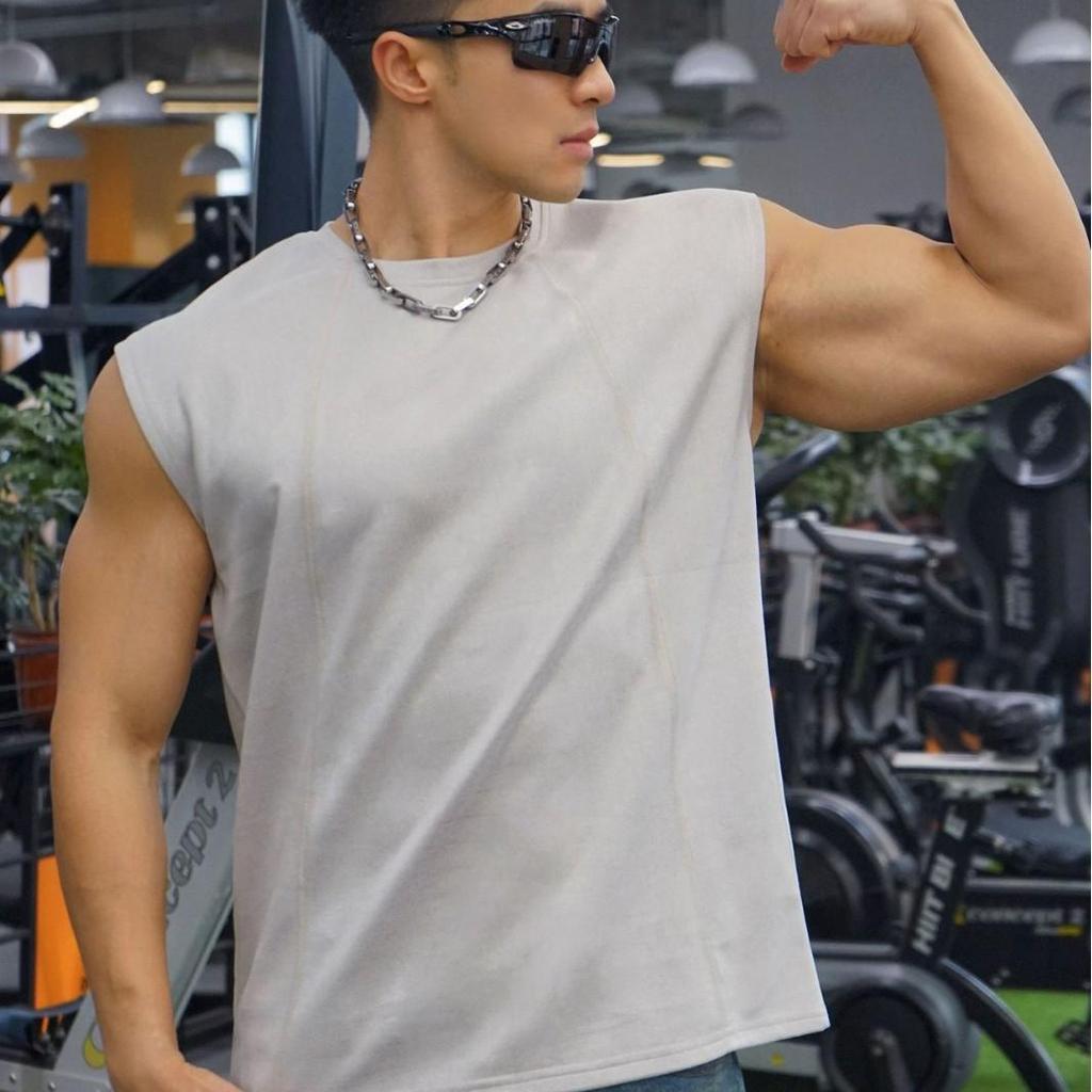 Ανδρικό Βαμβακερό Αμάνικο Tank Top American Fitness Brothers με Φαρδιούς Ώμους για Καλοκαιρινό Τρέξιμο και Αθλητισμό