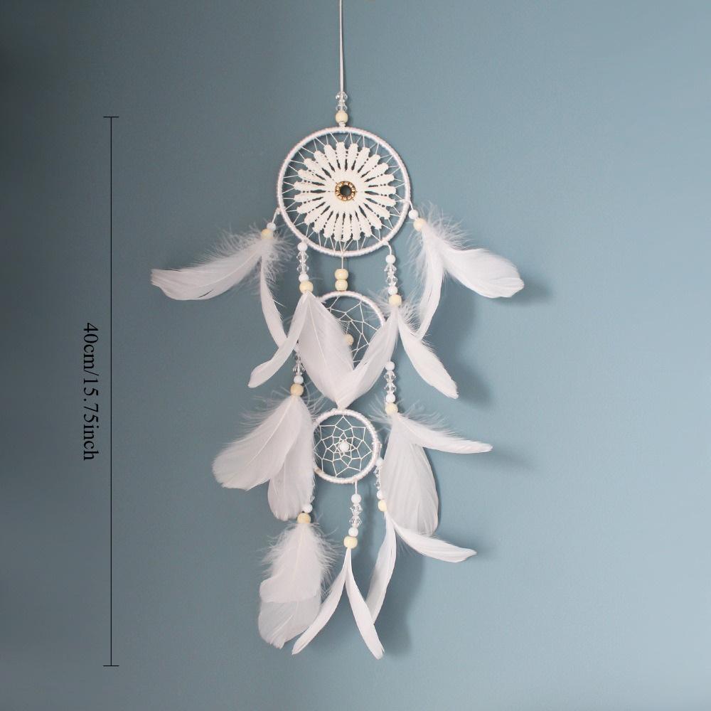 1 st Enkel Fjäder Handgjorda Smycken Indiska Drömfångare Ornament för Bröllop Hemdekoration Festgåvor Gåvor till Vänner