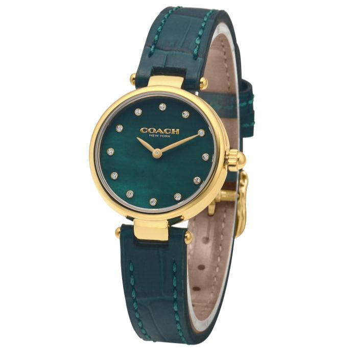 Coach Park Analog Grüne Zifferblatt Grüne Lederarmband Uhr für Damen - 14503534