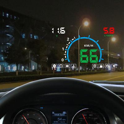 Wyświetlacz Head Up Informacje o Jeździe Samochodu Prędkościomierz Spalanie Oleju Prędkość Temperatura Wody Projektor na Szybę OBD2 HUD Ciężarówka