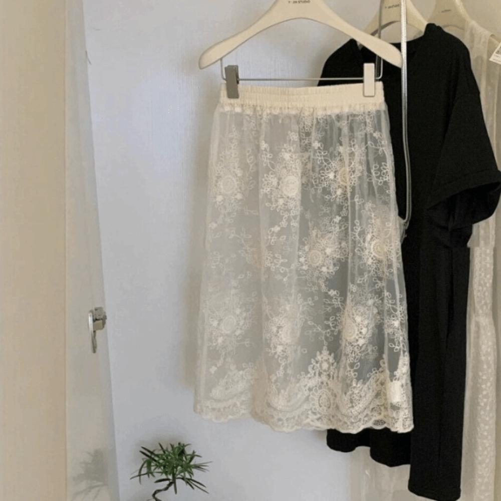 High Waist Safety Skirt Petticoat Sweet Mesh Underskirt Slips Dress Spring Summer