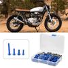 Motorcycle Bolts Aluminum 177 Pcs Motorcycle Screw Fairing Bolt Kit Universal for M5 M6 Yamaha Sport Bike (BLUE)