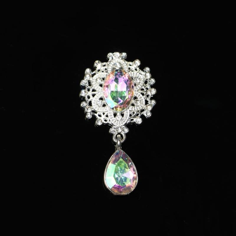 10PCS Metal Fashion DIY Jewelry Accessories Flower Plate Diamond Buckle Water Drop Gem Pendant Alloy Accessories Hair Accessories Headgear Material