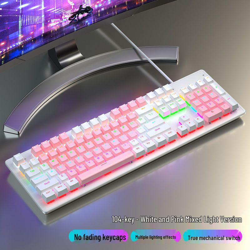 87/104 Key Mechanical Keyboard with Blue, Black, Red, Brown Switches for Gaming and Typing - Wired Universal for Desktop/Laptop