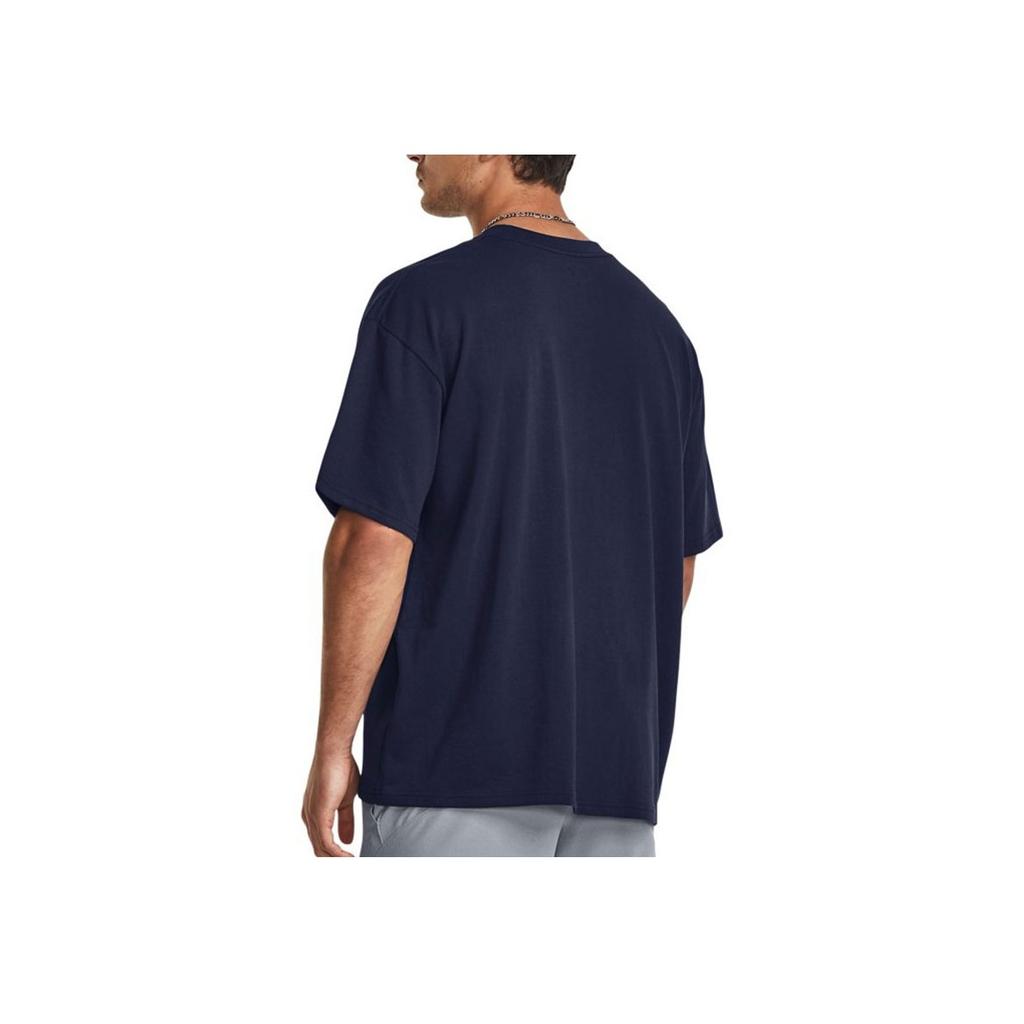 Under Armour Split Logo Print Loose Training T-Shirt Men Tops Dark-Blue 1379557-410