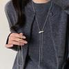 Minimalist Silver Color Matte Snake Bone Chain Necklace for Women Fashion Adjustable Long Sweater Chain Luxury Neck Jewelry