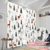 2Pcs,2D Plane Printing Curtains&Window Treatment Christmas Reindeer Snowflakes 100% Polyester (Without Rod) Outdoor Decorations