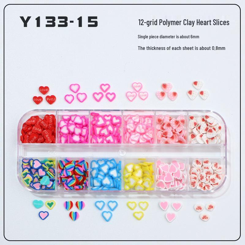Fruit Polymer Clay Slices 12-Grid Box for Handmade Nail Art & DIY Slime Decor