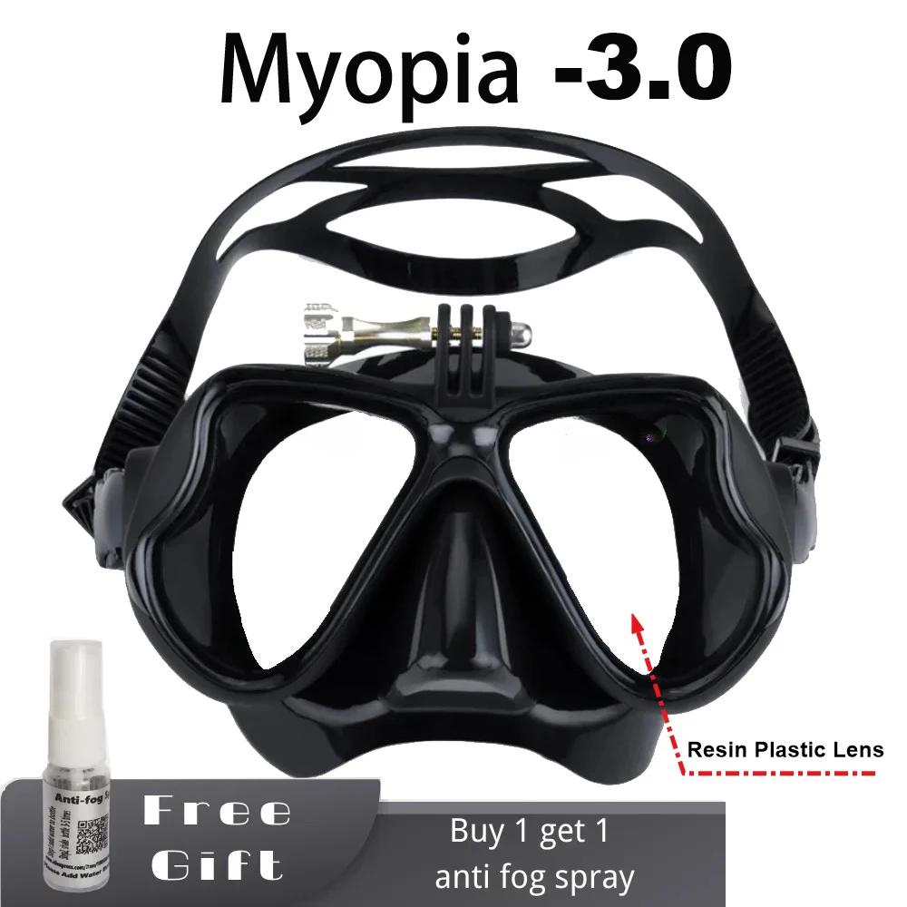 Myopie-Tauchmaskenhalter für GoPro-Brillen, Silikonbrillen, gehärtete Brillengläser mit Antibeschlag-Spray