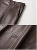 Women's Cross-Strap Leather A-line Skirt - Mid-length, High-waist, Slimming Umbrella Design, Fashionable Wide Hem, 2025 Autumn/Winter Collection.