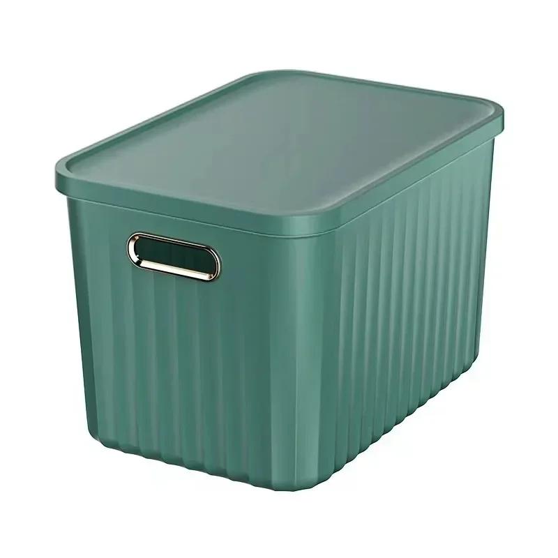 Sundries Storage Boxes with Lid Light Luxury Snacks Toys Storage Basket Household Wardrobe Organizer Clothes Nordic  Solid Color