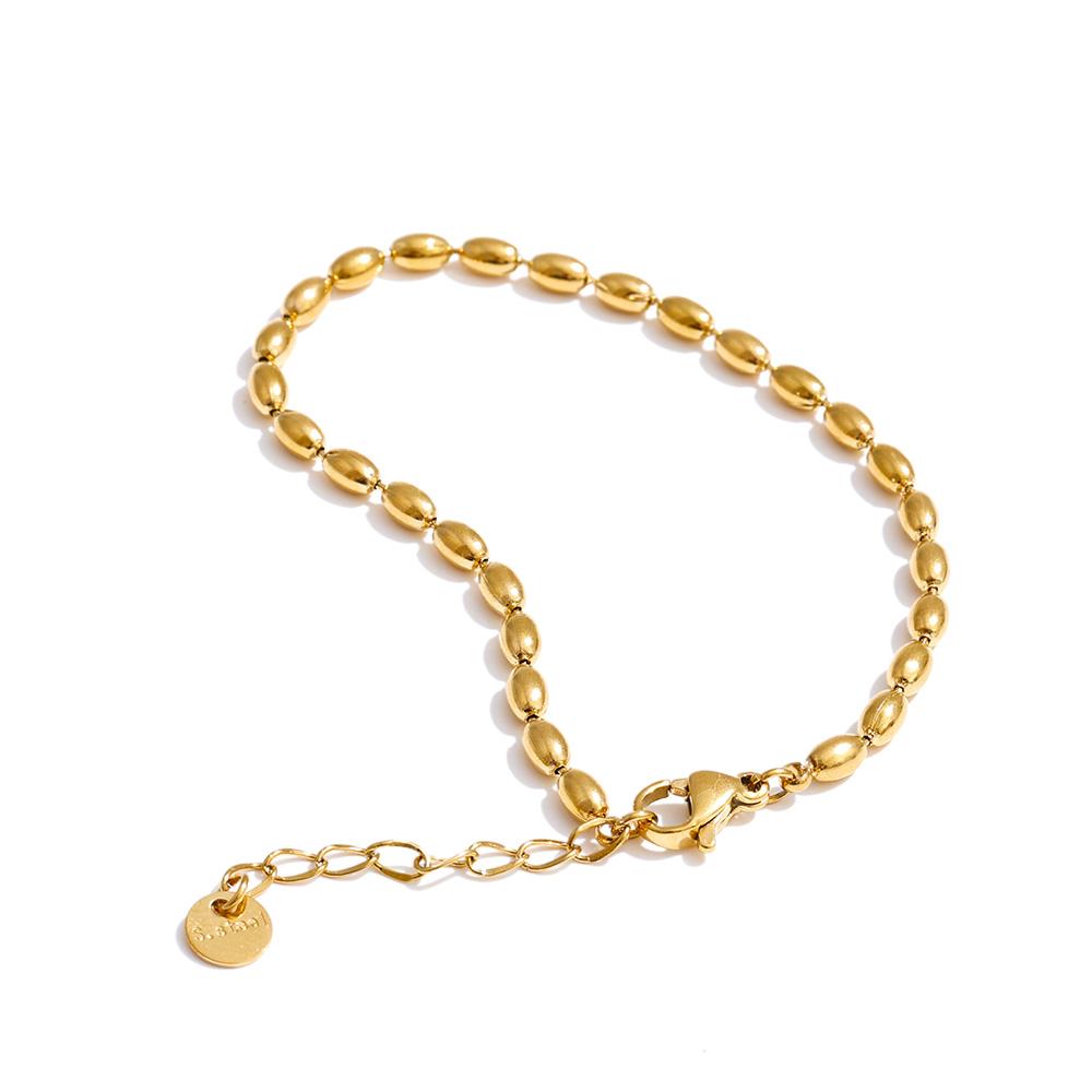 

Yhpup Popular Stainless Steel Beads Chain Basic Necklace Bracelet Bangle Set 16K Gold Platinum Color PVD Plated Fashion Jewelry