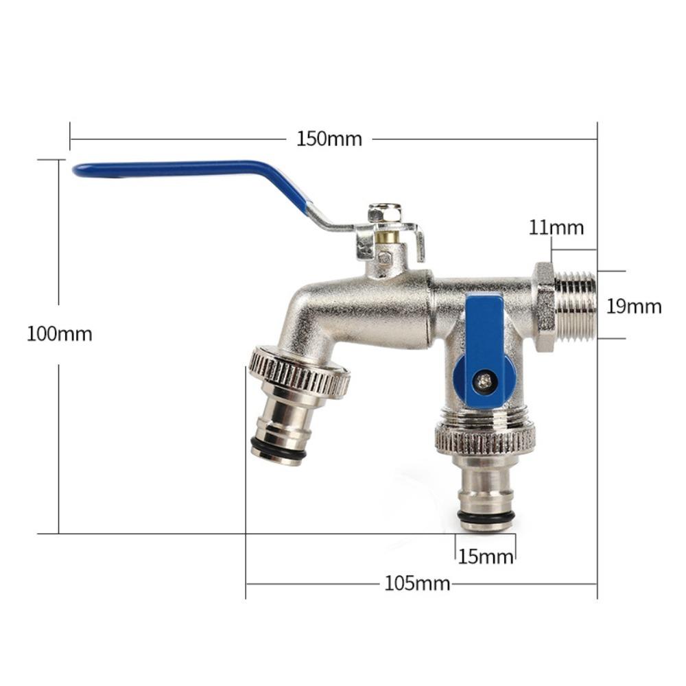 Double Head Water Faucet Garden Irrigation Tank Tap Connector New Water Splitter Connector  Outdoor