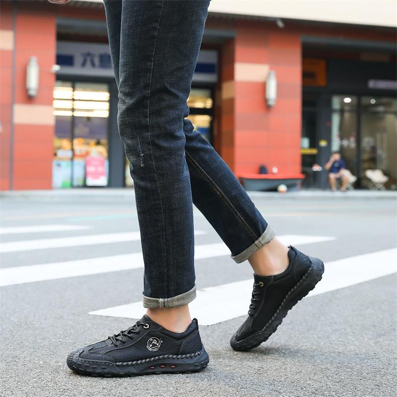 Pánské kožené ležérní tenisky Módní Ručně vyráběné Prodyšné boty Měkké Nízké pracovní boty