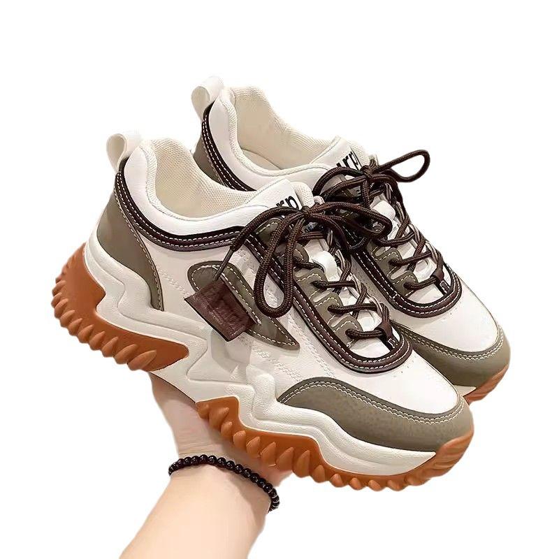 Daddy shoes women's autumn 2025 new heightened platform retro versatile little white sports and leisure little white shoes
