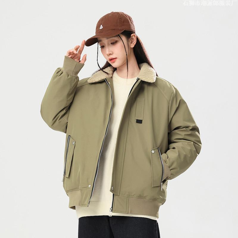 New Fur Collar Jacket Cotton-padded Clothes Baita Tide Brand Couple Loose Padded Warm Jacket Neutral Padded Jacket