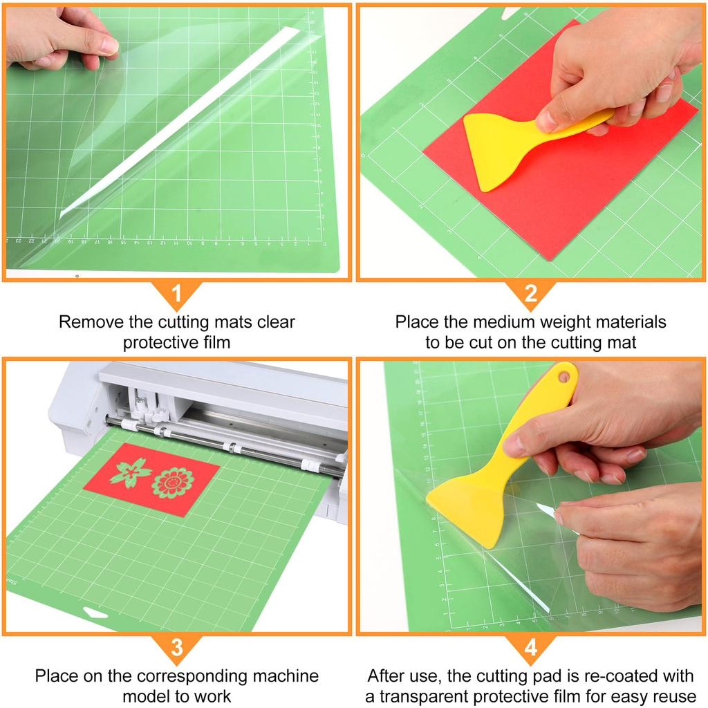 3Pc 12inch PVC Cutting Mat for Cricut Maker Explorer DIY Paper Multifunctional Durable Handicraft Art Engraving Board Sewing Pad