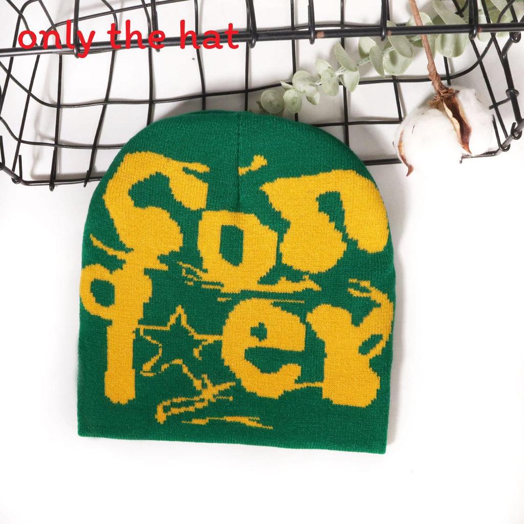 Style Street Alphabet Knit Hat With Thermal Acrylic Material For Fall Seasons