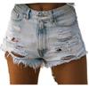 High Waist Distressed Denim Shorts for Women Frayed Hem Ripped Design Casual Summer Bottoms with Five Pocket Style