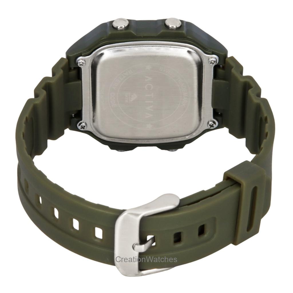 INVICTA Activa Digital Curea Poliuretan Verde Ceas pentru Bărbați Cadran Negru Quartz ACW1299-002