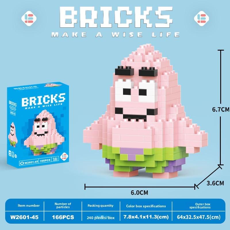 Duck Cartoon Donald Animal Micro Blocks Kids Cognitive Game Domino