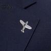 Brooch Men Suit Brooch, Airplane Design Lapel Pin with Clip-on Pin, Scarf Fastener Smooth Polished Alloy Badge for Formal Casual Wear Accessory