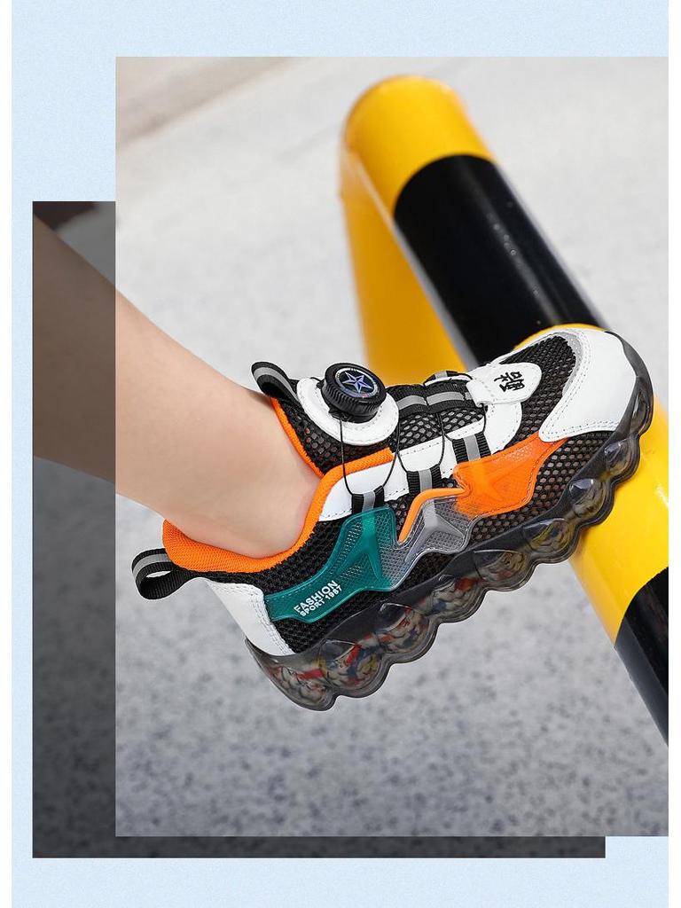 Boys' Autumn 2025 Non-Slip Breathable Sports Shoes with Rotating Buckle