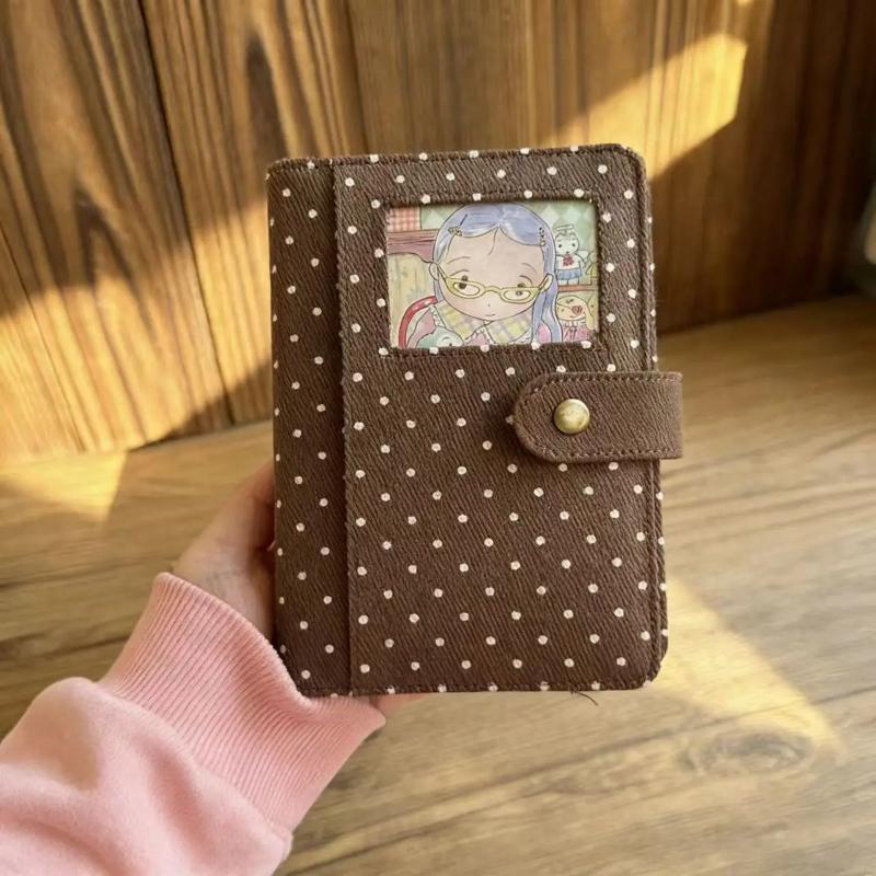 A6 A7 White Brown Vintage Polka Loose Leaf Notebook DIY Binder Photocards Collect Book Diary Agenda Planner Album Stationery
