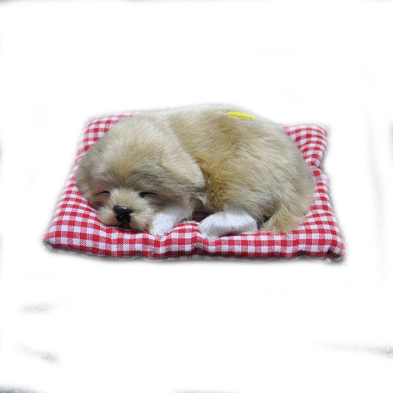 Dog Plush Sleep Toy Model Ornament Make Sound Lifelike Simulation Doll Gift
