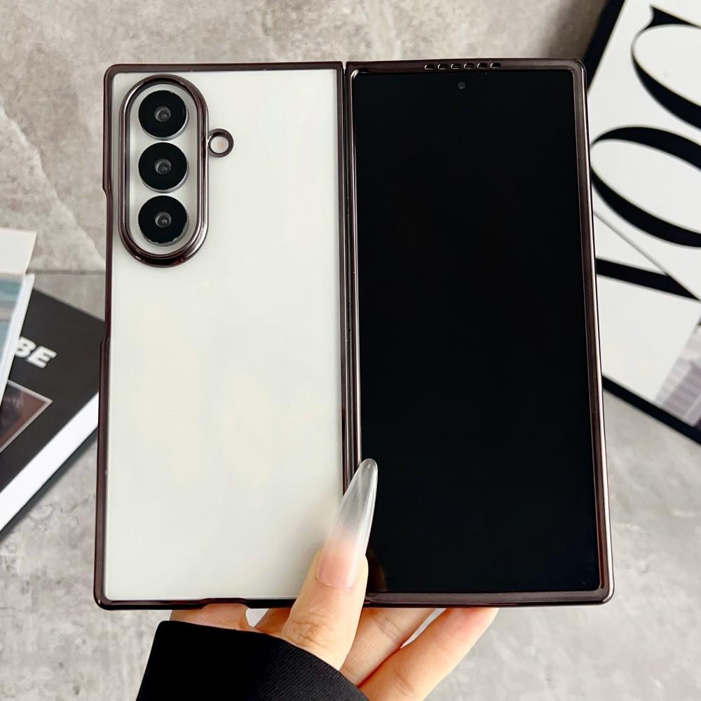 Plating Transparent Soft Silicone Case For Samsung Galaxy Z Fold 7 6 5 5G Ultra Thin Shockproof Protection Cover For Z Fold7