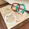 Minority Design Jelly Color Wide Bracelet Retro Geometric Irregular Bangle  Daily