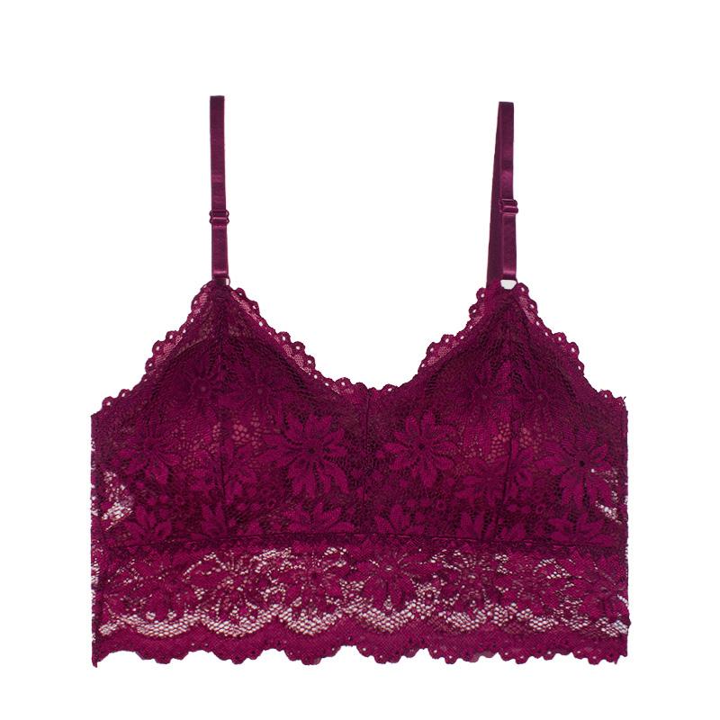 Kant Bloem Mooie Rug BH Wrap Borst Buis Top Gevoerd Anti-blootstelling BH's Dames Meisjes V-hals Camisole BH