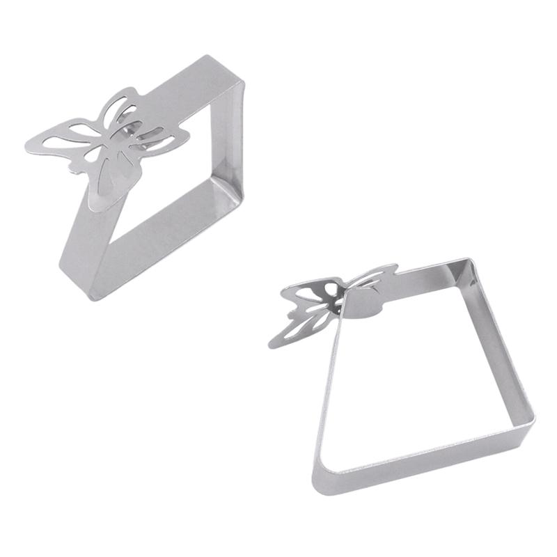 4Pcs Stainless Steel Tablecloth Clips Decorative Leaf Butterfly Tablecloth Clamp Table Cover Clamps For Picnic Bbq Wedding Decor