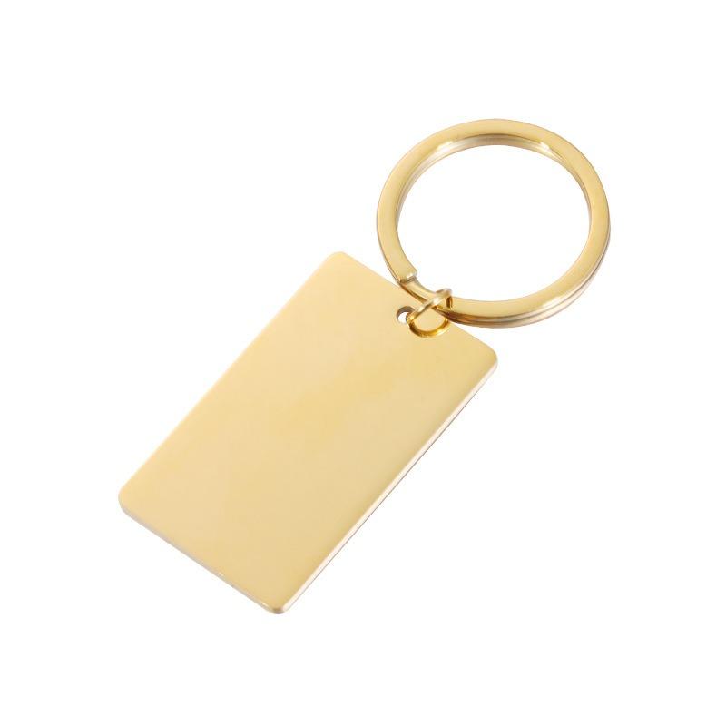 1PCS Blank Rectangle Bar Keyring Minimalist Style Key Holder Stainless Steel Keychain Personalized Stamping Mirror Polish Key Chain