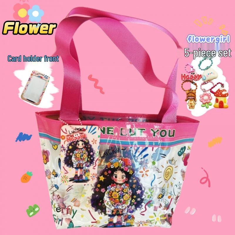 High-Value Cartoon Bear Souvenir Handbag - Waterproof, Cute, and Spacious Shopping Bag