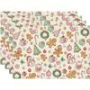4/6pcs Set Pink Cute and Fun Snowman Gingerbread Tree Christmas Seasonal Winter Holiday Placemats, Suitable for Home Kitchen Din