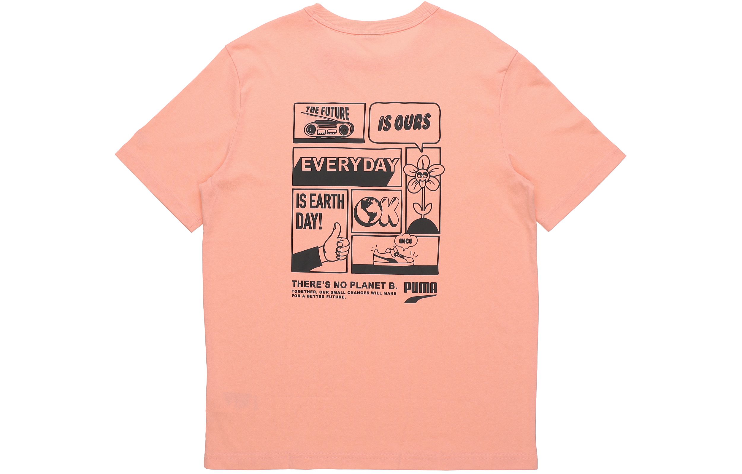 PUMA Drop Shoulder Sleeve T Shirt Men s Pink 531335-26 L