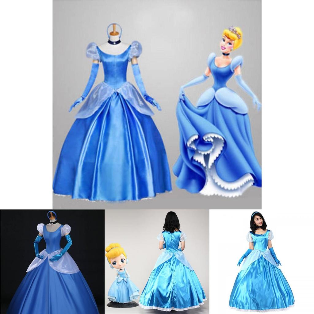 Premium Quality Gorgeous Princess Cinderella Cosplay Costume For Women With Accessories