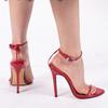Women's Stiletto High Heeled Sandals Sexy Strappy Open Toe Black Red White Heels Wedding Party Evening Prom Dance Dressy Shoe